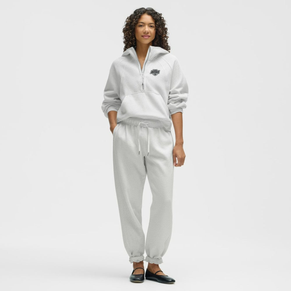 Los Angeles Kings lululemon Women's Scuba Oversized Half-Zip Hoodie - Heathered Core Ultra Light Grey - NHL