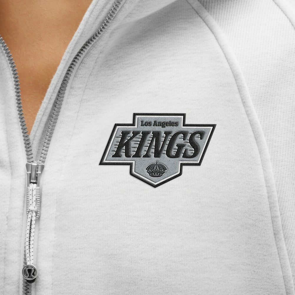 Los Angeles Kings lululemon Women's Scuba Oversized Half-Zip Hoodie - Heathered Core Ultra Light Grey - NHL