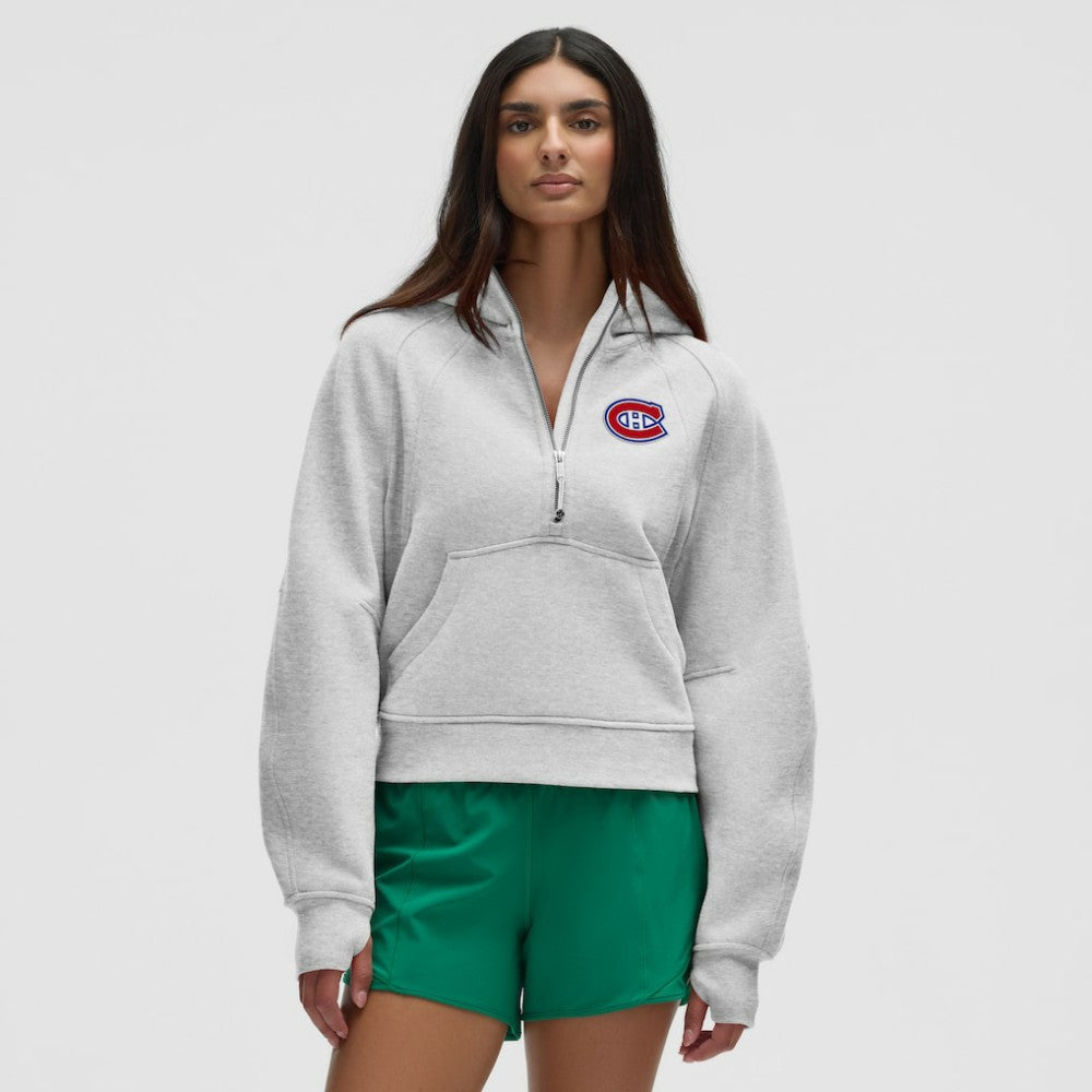 Montreal Canadiens lululemon Women's Scuba Oversized Half-Zip Hoodie - Heathered Core Ultra Light Grey - NHL