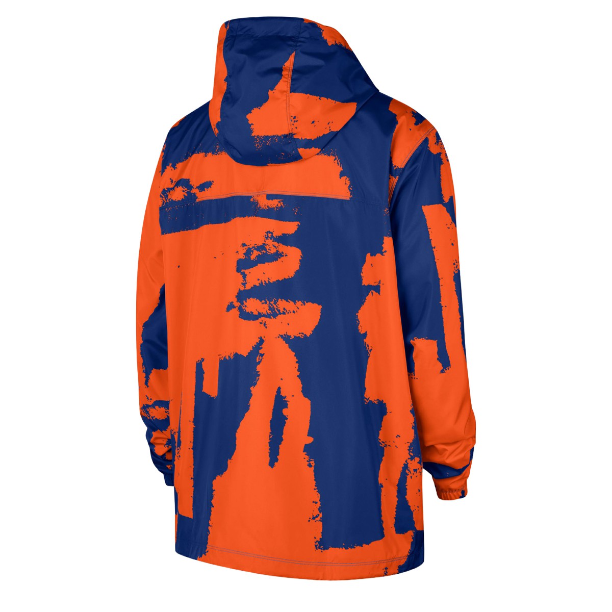 New York Knicks Courtside Club Premium Woven Full-Zip Hooded Jacket Blue/Orange - NBA