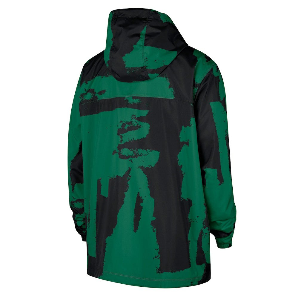 Boston Celtics Courtside Club Premium Woven Full-Zip Hooded Jacket Black/Kelly Green - NBA
