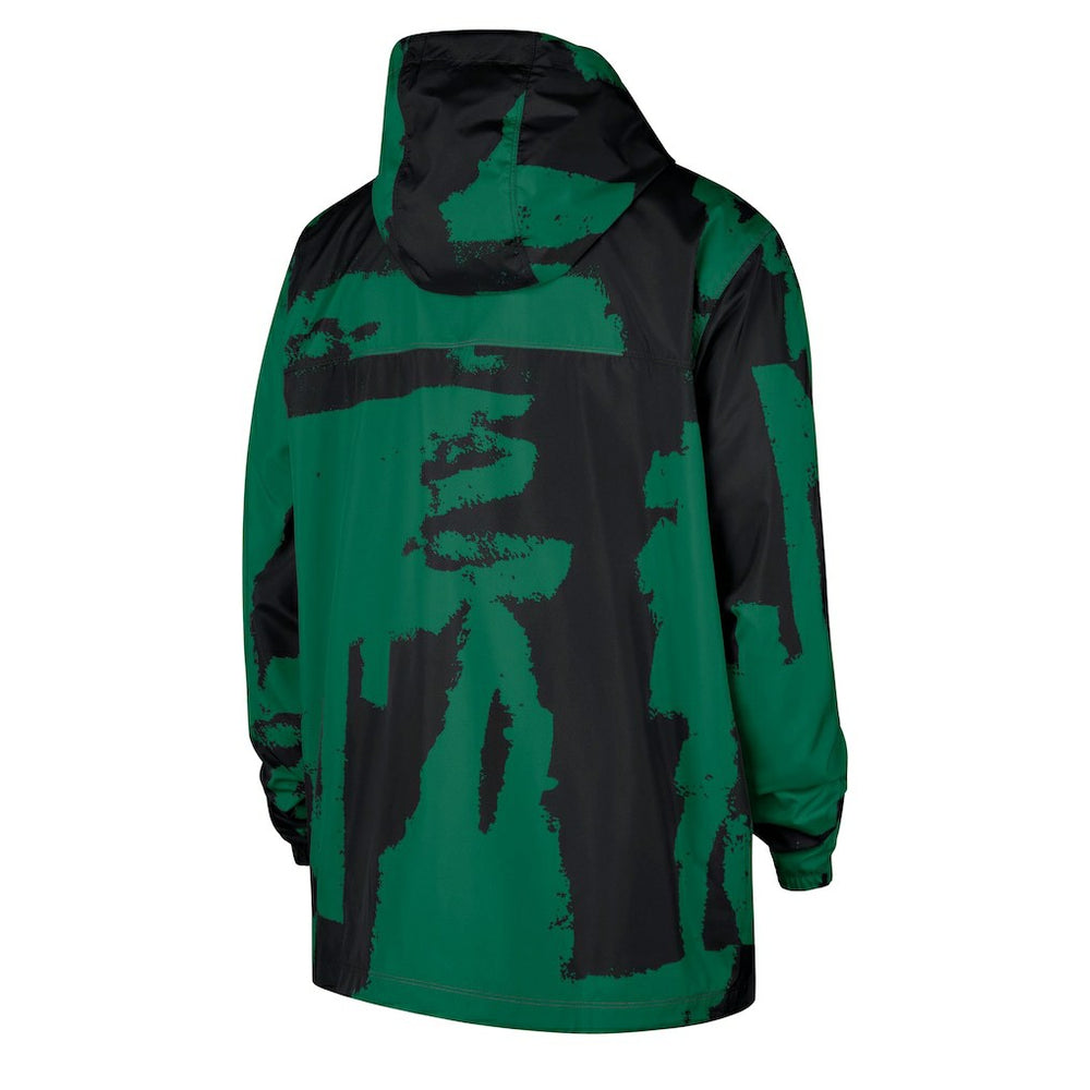 Boston Celtics Courtside Club Premium Woven Full-Zip Hooded Jacket Black/Kelly Green - NBA