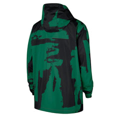 Boston Celtics Courtside Club Premium Woven Full-Zip Hooded Jacket Black/Kelly Green - NBA