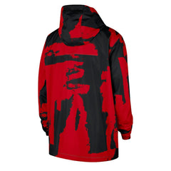 Chicago Bulls Courtside Club Premium Woven Full-Zip Hooded Jacket Black/Red - NBA