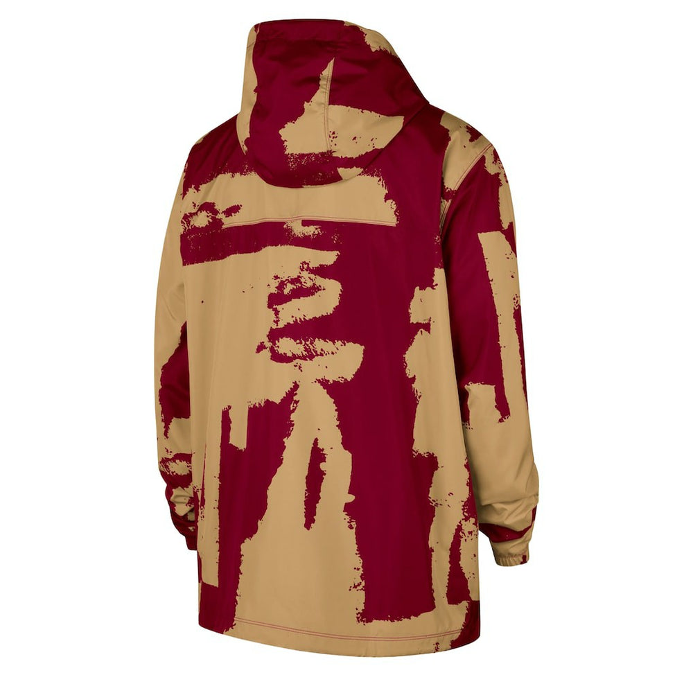 Cleveland Cavaliers Courtside Club Premium Woven Full-Zip Hooded Jacket Wine/Gold - NBA