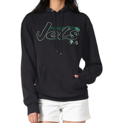 New York Jets Starter Women's Groovy Script Pullover Hoodie Black | NFL
