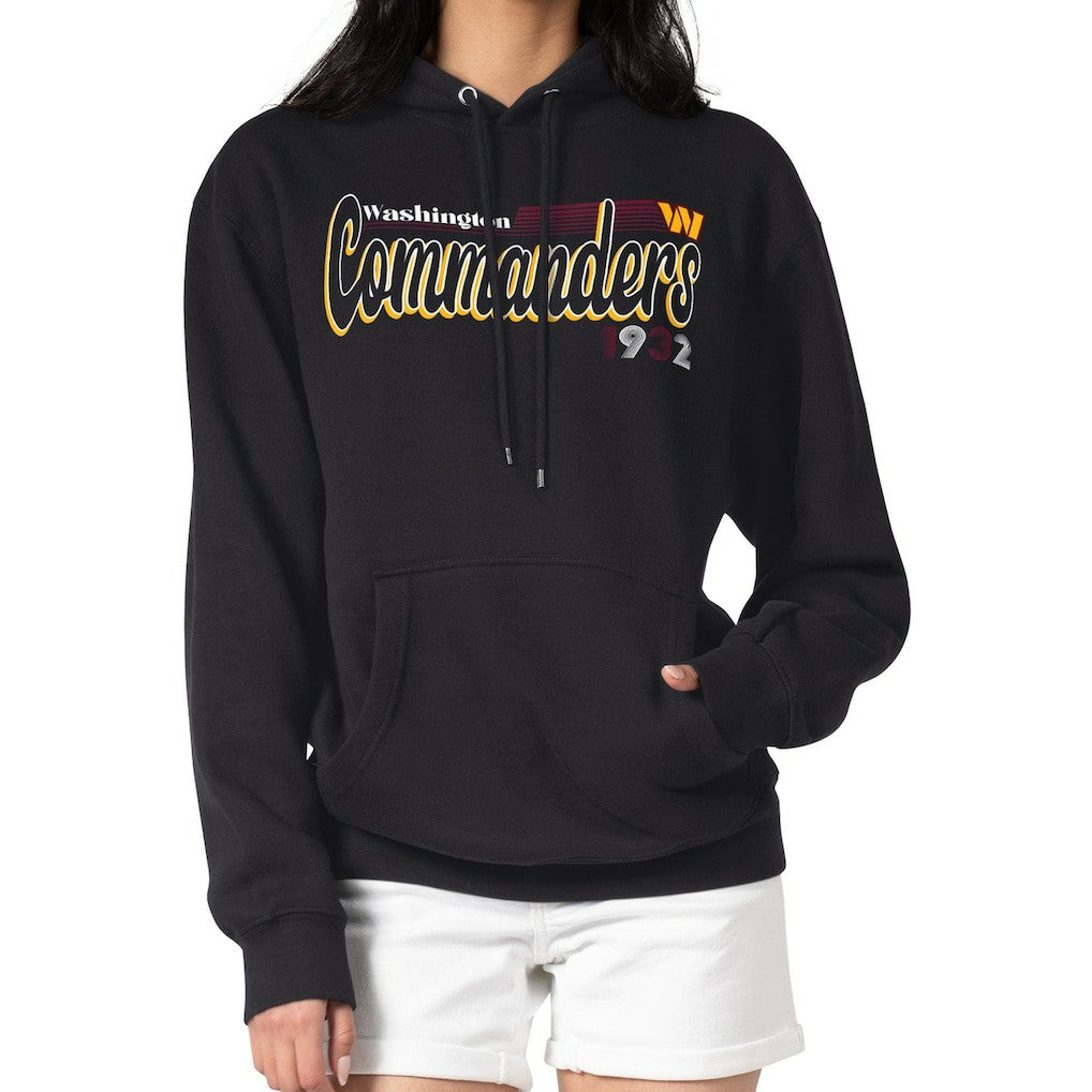 Washington Commanders Starter Women's Groovy Script Pullover Hoodie Black | NFL