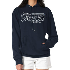 Dallas Cowboys Starter Women's Groovy Script Pullover Hoodie Navy | NFL