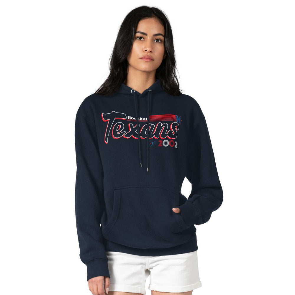 Houston Texans Starter Women's Groovy Script Pullover Hoodie Navy | NFL