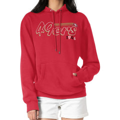 San Francisco 49ers Starter Women's Groovy Script Pullover Hoodie Scarlet | NFL