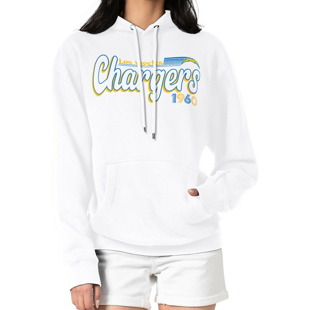 Los Angeles Chargers Starter Women's Groovy Script Pullover Hoodie White | NFL