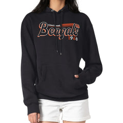 Cincinnati Bengals Starter Women's Groovy Script Pullover Hoodie Black | NFL