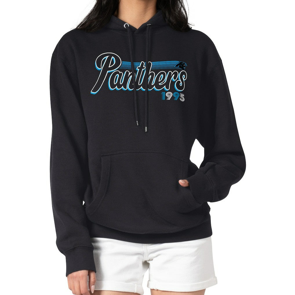 Carolina Panthers Starter Women's Groovy Script Pullover Hoodie Black | NFL