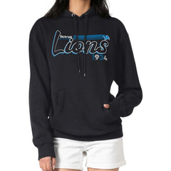 Detroit Lions Starter Women's Groovy Script Pullover Hoodie Black | NFL