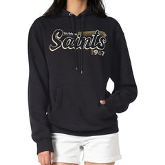 New Orleans Saints Starter Women's Groovy Script Pullover Hoodie Black | NFL
