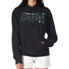 Philadelphia Eagles Starter Women's Groovy Script Pullover Hoodie Black | NFL