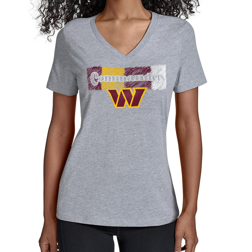 Washington Commanders Starter Women's Color Shading V-Neck T-Shirt Gray | NFL