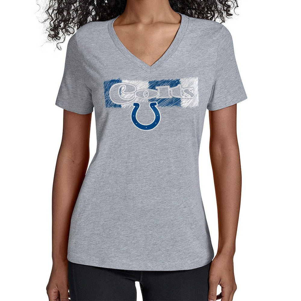 Indianapolis Colts Starter Women's Color Shading V-Neck T-Shirt Gray | NFL