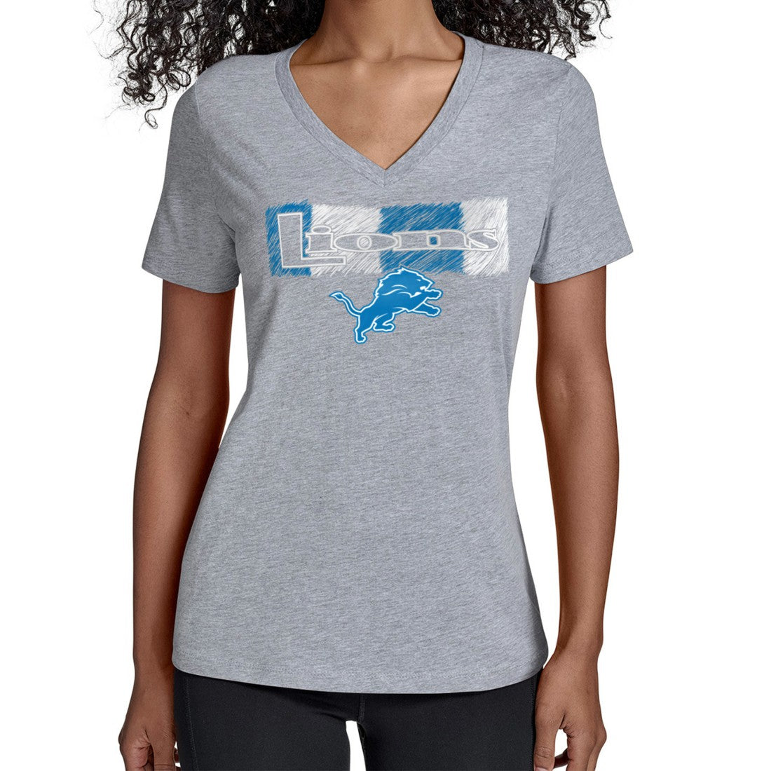 Detroit Lions Starter Women's Color Shading V-Neck T-Shirt Gray | NFL