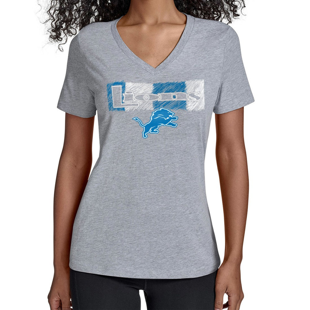 Detroit Lions Starter Women's Color Shading V-Neck T-Shirt Gray | NFL