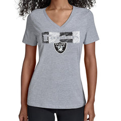 Las Vegas Raiders Starter Women's Color Shading V-Neck T-Shirt Gray | NFL