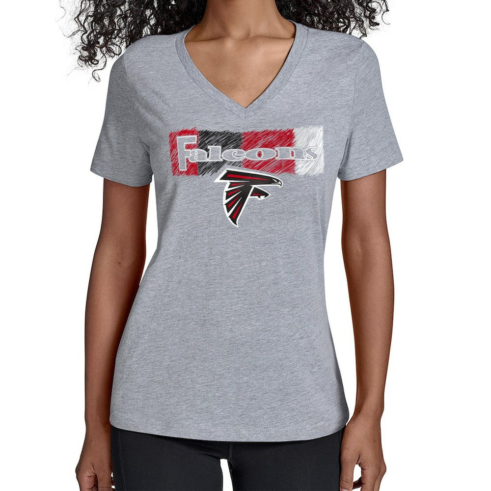 Atlanta Falcons Starter Women's Color Shading V-Neck T-Shirt Gray | NFL