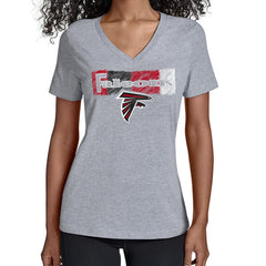Atlanta Falcons Starter Women's Color Shading V-Neck T-Shirt Gray | NFL