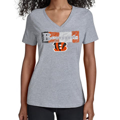 Cincinnati Bengals Starter Women's Color Shading V-Neck T-Shirt Gray | NFL