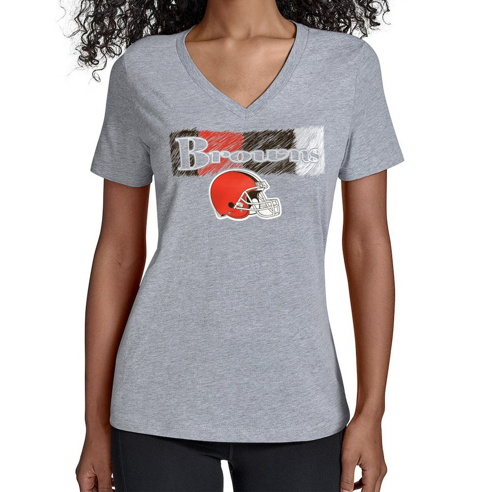 Cleveland Browns Starter Women's Color Shading V-Neck T-Shirt Gray | NFL