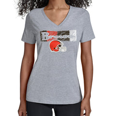 Cleveland Browns Starter Women's Color Shading V-Neck T-Shirt Gray | NFL