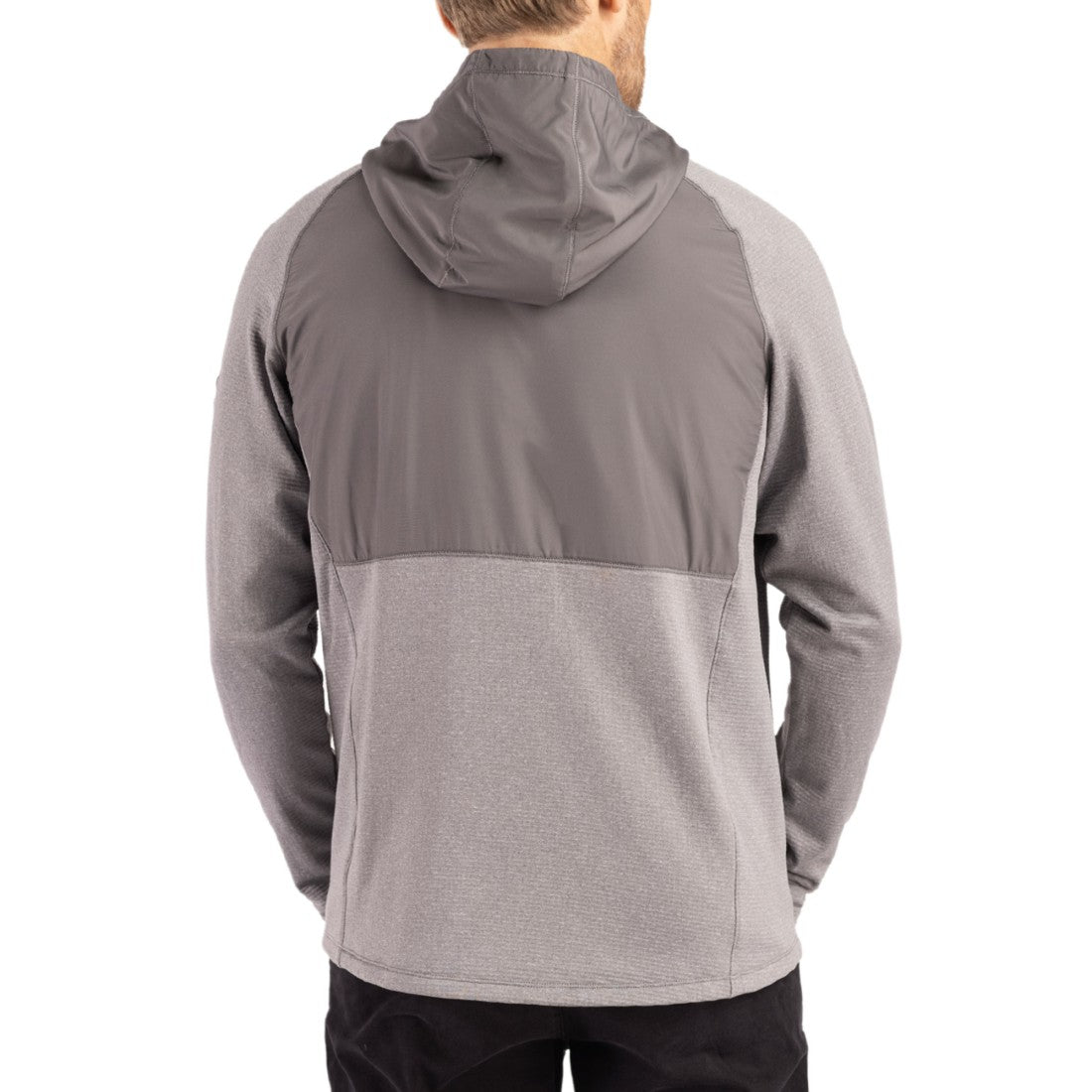 Detroit Lions Cutter & Buck Peshastin Eco Fleece Recycled Raglan Full-Zip Tri-Blend Hybrid Jacket Heather Gray | NFL