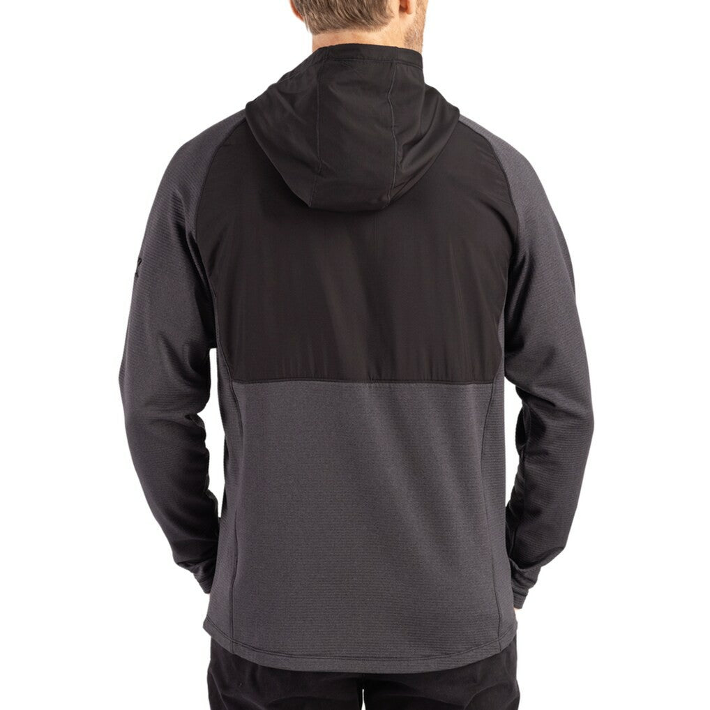 Jacksonville Jaguars Cutter & Buck Peshastin Eco Fleece Recycled Raglan Full-Zip Tri-Blend Hybrid Jacket Heather Black | NFL