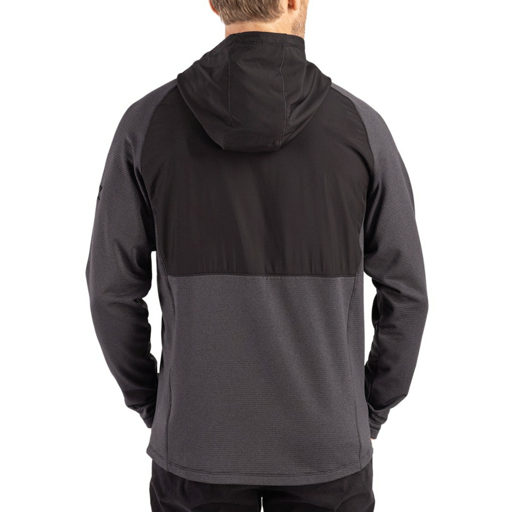 Minnesota Vikings Cutter & Buck Peshastin Eco Fleece Recycled Raglan Full-Zip Tri-Blend Hybrid Jacket Heather Black | NFL