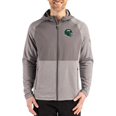 New York Jets Cutter & Buck Peshastin Eco Fleece Recycled Raglan Full-Zip Tri-Blend Hybrid Jacket Heather Gray | NFL