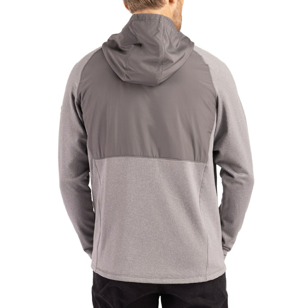 Philadelphia Eagles Cutter & Buck Peshastin Eco Fleece Recycled Raglan Full-Zip Tri-Blend Hybrid Jacket Heather Gray | NFL