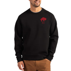 Buffalo Bills Cutter & Buck Throwback Roam Recycled Raglan Pullover Sweatshirt Black | NFL