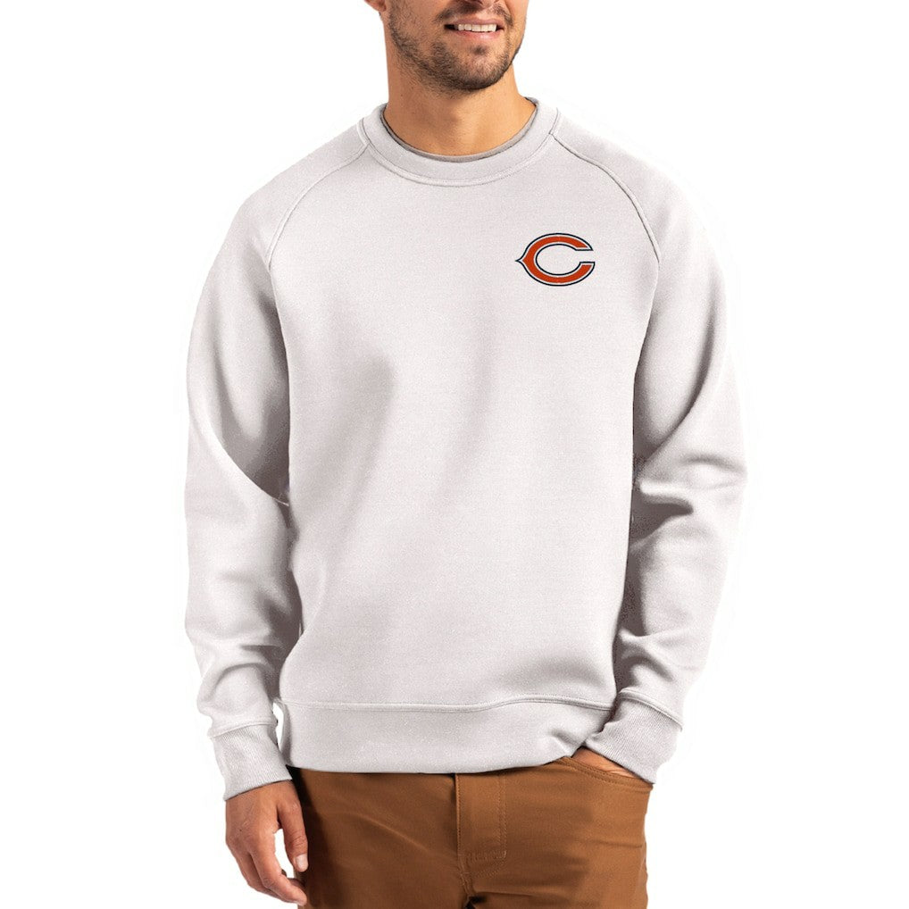 Chicago Bears Cutter & Buck Team Logo Roam Recycled Raglan Pullover Sweatshirt Gray | NFL