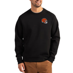 Cleveland Browns Cutter & Buck Helmet Roam Recycled Raglan Pullover Sweatshirt Black | NFL