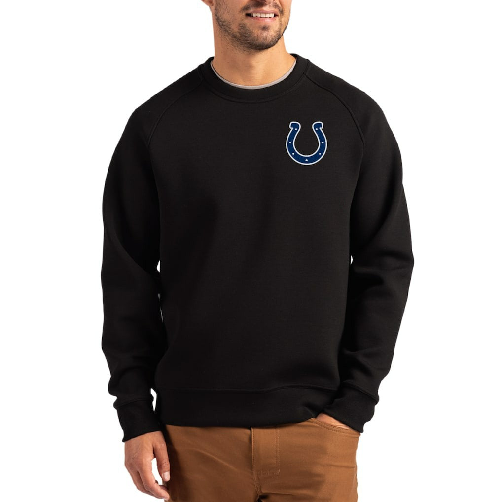Indianapolis Colts Cutter & Buck Primary Logo Roam Recycled Raglan Pullover Sweatshirt Black | NFL