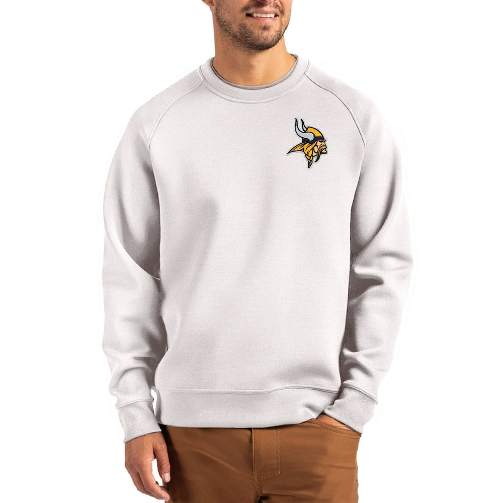 Minnesota Vikings Cutter & Buck Primary Logo Roam Recycled Raglan Pullover Sweatshirt Gray | NFL