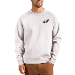 Philadelphia Eagles Cutter & Buck Primary Logo Roam Recycled Raglan Pullover Sweatshirt Gray | NFL