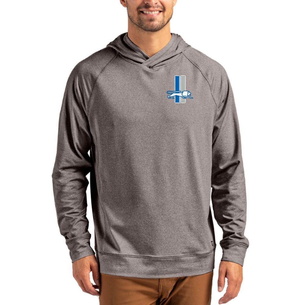Detroit Lions Cutter & Buck Adapt Historic Knit Recycled Raglan Pullover Hoodie Heather Gray | NFL