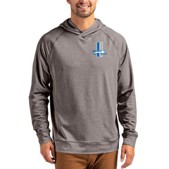 Detroit Lions Cutter & Buck Adapt Historic Knit Recycled Raglan Pullover Hoodie Heather Gray | NFL