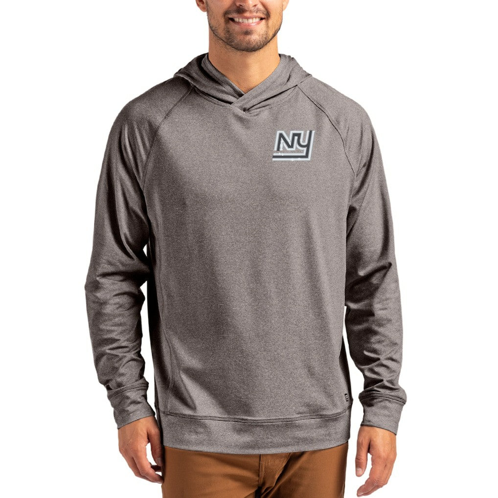 New York Giants Cutter & Buck Adapt Historic Knit Recycled Raglan Pullover Hoodie Heather Gray | NFL
