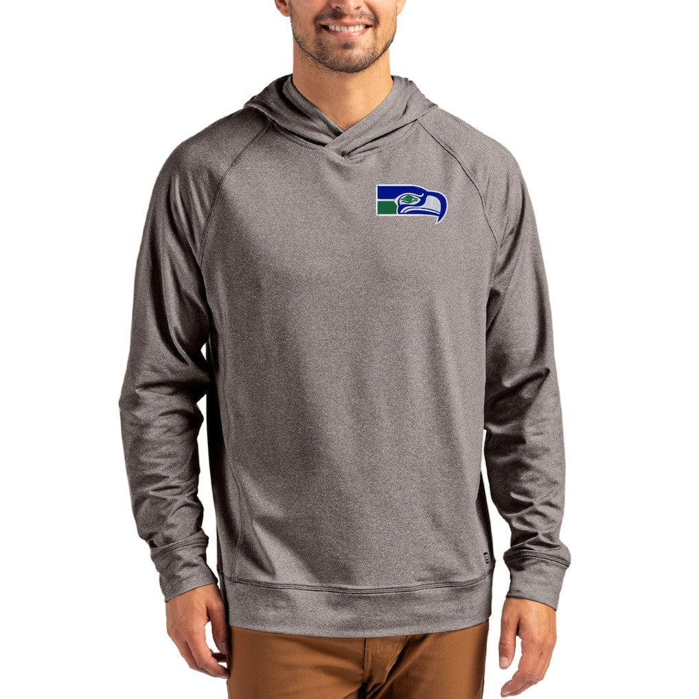 Seattle Seahawks Cutter & Buck Adapt Historic Knit Recycled Raglan Pullover Hoodie Heather Gray | NFL