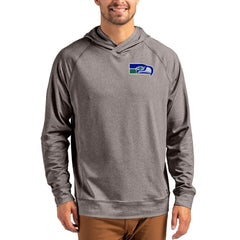 Seattle Seahawks Cutter & Buck Adapt Historic Knit Recycled Raglan Pullover Hoodie Heather Gray | NFL