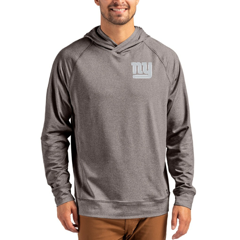New York Giants Cutter & Buck Adapt Knit Recycled Raglan Pullover Hoodie Heather Gray | NFL