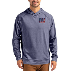 New York Giants Cutter & Buck Adapt Americana Knit Recycled Raglan Pullover Hoodie Heather Navy | NFL