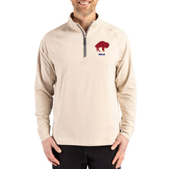 Buffalo Bills Cutter & Buck Throwback Logo Adapt Eco Knit Stretch Recycled Quarter-Zip Pullover Tan | NFL