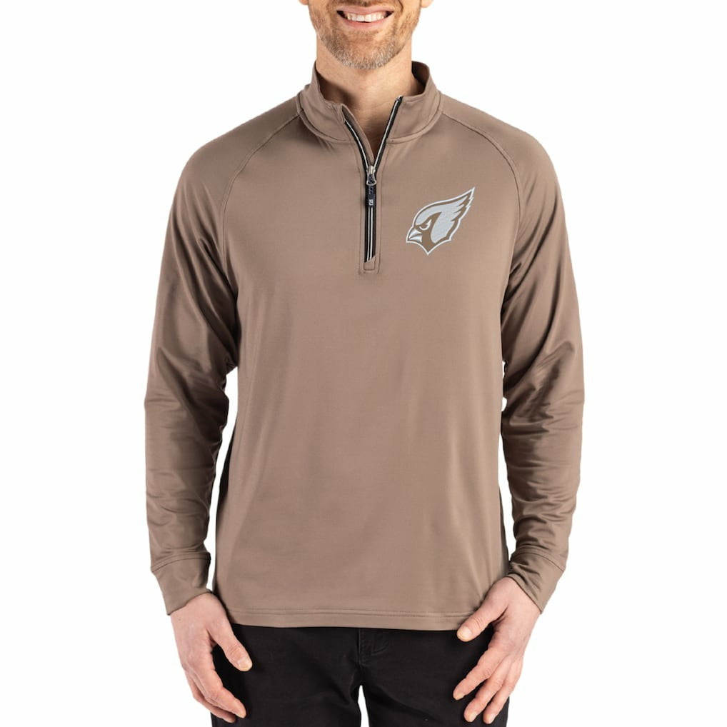 Arizona Cardinals Cutter & Buck Adapt Eco Knit Stretch Recycled Quarter-Zip Pullover Brown | NFL
